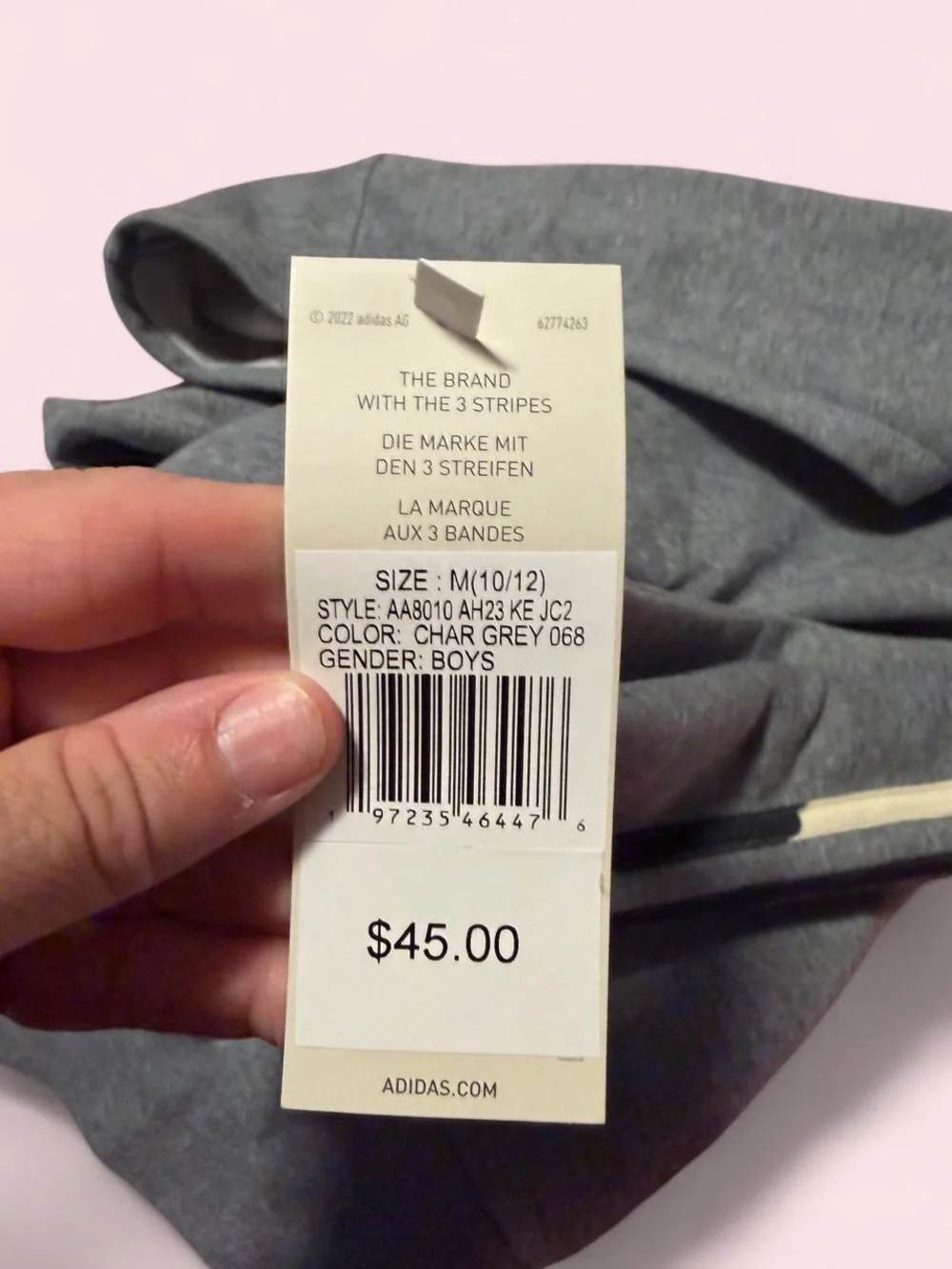 adidas Gray Hoodie with Camo Accent Stripes